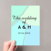 Die Hochzeit des Paares Anfangsbuchstabe Datum Acryleinladungen (Insitu (Handheld))