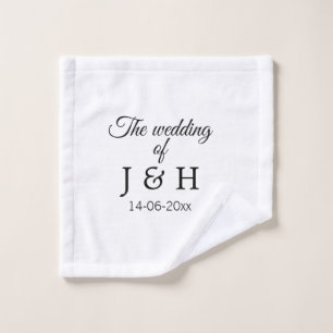 Die Hochzeit des Paares Anfangsbuchstabe des Namen Waschlappen