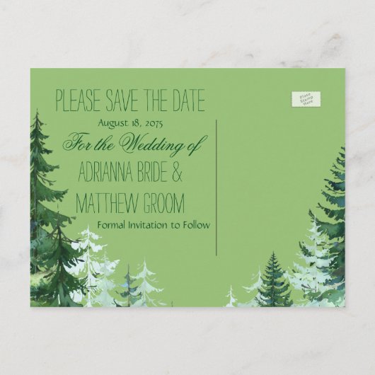 Die Hochzeit des Waldbaumes Rette die Postkarten (Rückseite)