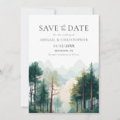 Die Hochzeit des Waldes im Wasserfarbenwald spart Save The Date (Vorderseite)