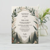 Die Hochzeit des Waldes Rustikale Barnfarm Einladung (Stehend Vorderseite)