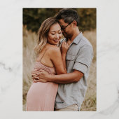 Die Hochzeit des White Gold Foto Elegante Folieneinladung (Rückseite)