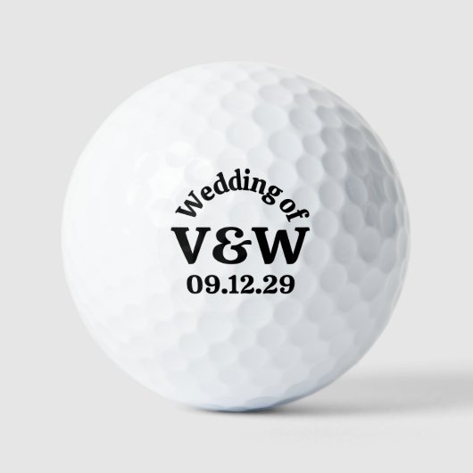 DIE HOCHZEIT Ihrer Monogramm-Initialen und des Dat Golfball (Vorderseite)