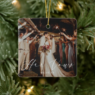 Die Hochzeit ihres Fotos Keramikornament
