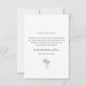 Die Hochzeit in Urlaubsort der einfachen tropische Dankeskarte (Rückseite)