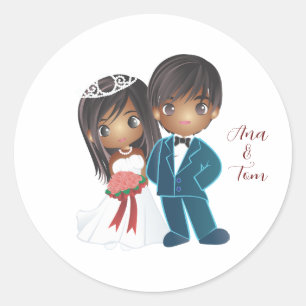 Die Hochzeit ist stilvoll Runder Aufkleber