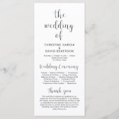 Die Hochzeit moderner Hochzeitsfeierprogramme Programm (Vorderseite)