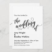 Die Hochzeit schicker Typografie, einfache Hochzei Einladung (Vorne/Hinten)