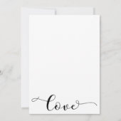 "Die Hochzeit" schwarzer Typografie, einfach, eleg Einladung (Rückseite)