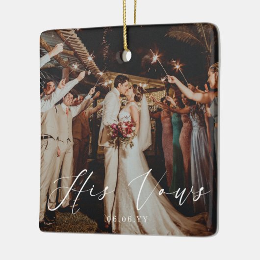 Die Hochzeit seines Fotos Keramikornament (Links)