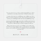 Die Hochzeit seines Fotos Ornament Aus Metall (Rückseite)