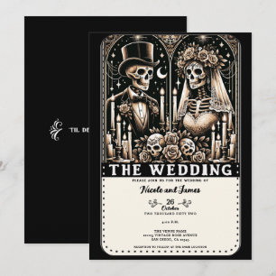 DIE HOCHZEIT Tarot Skelette Braut & Bräutigam Einladung