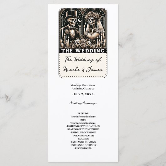 DIE HOCHZEIT Tarot Skelette Braut & Bräutigam Prog Programm (Vorderseite)