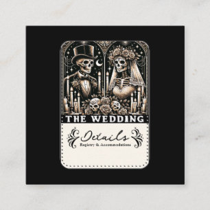 DIE HOCHZEIT Tarot Skelette Braut & Bräutigam Quadratische Visitenkarte