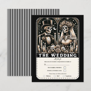 DIE HOCHZEIT Tarot Skelette Braut & Bräutigam RSVP Einladung