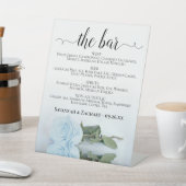 Die Hochzeit von Bar - Dusty Blue Rose Drinks Sockelschild (In SItu)