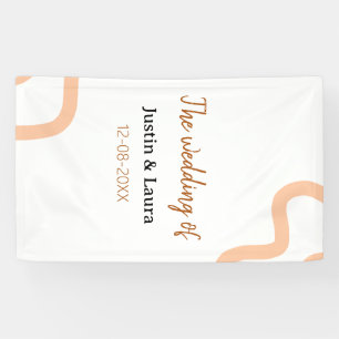 Die Hochzeit von Braut Bräutigam Name Datum Pfirsi Banner