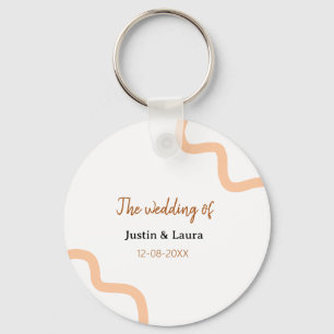Die Hochzeit von Braut Bräutigam Name Datum Pfirsi Schlüsselanhänger