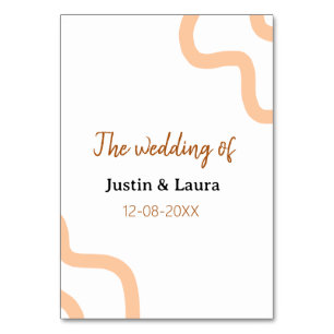 Die Hochzeit von Braut Bräutigam Name Datum Pfirsi Tischnummer