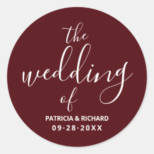 Die Hochzeit von Burgund Runder Aufkleber
