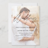 Die Hochzeit von Foto Minimalistische Script Typog Einladung (Vorderseite)