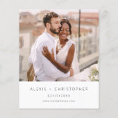Die Hochzeit von Foto Minimalistische Weiße Hochze Flyer (Hinten)