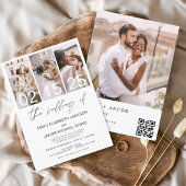 Die Hochzeit von Foto QR-Code Minimalistisch Elega Einladung