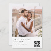 Die Hochzeit von Foto QR-Code Minimalistisch Elega Einladung (Rückseite)