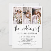 Die Hochzeit von Foto Simple Minimalistisch White Einladung (Vorderseite)