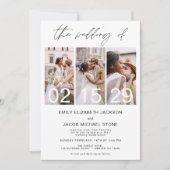 Die Hochzeit von Foto Simple Minimalistisch White Einladung (Vorderseite)