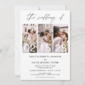 Die Hochzeit von Foto Simple Minimalistisch White Einladung (Vorderseite)