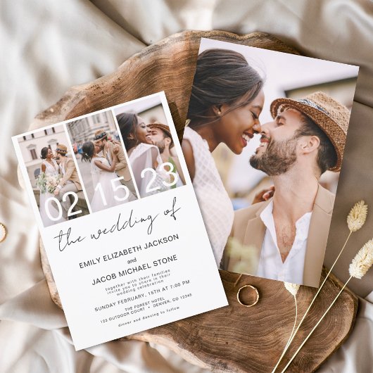 Die Hochzeit von Foto Simple Minimalistisch White Einladung