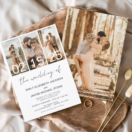 Die Hochzeit von Foto Simple Minimalistisch White Einladung