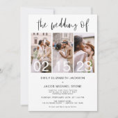 Die Hochzeit von Foto Simple Minimalistisch White Einladung (Vorderseite)