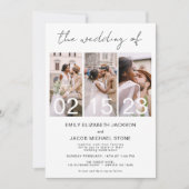 Die Hochzeit von Foto Simple Minimalistisch White Einladung (Vorderseite)