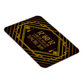 Die Hochzeit von Gatsby Gold 2020 spart das Datum Magnet (Rechte Seite)