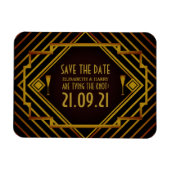 Die Hochzeit von Gatsby Gold 2020 spart das Datum Magnet (Horizontal)