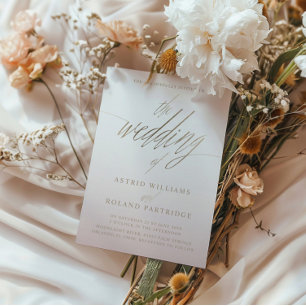 Die Hochzeit von Imitaten Goldkalligraphie Einladung