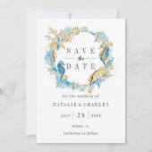 Die Hochzeit von Meer und Strand retten das Datum Save The Date (Vorderseite)