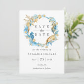 Die Hochzeit von Meer und Strand retten das Datum Save The Date (Stehend Vorderseite)