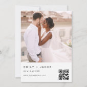 Die Hochzeit von Minimalistischem QR-Code Simple Einladung (Rückseite)