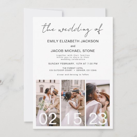 Die Hochzeit von Minimalistischem QR-Code Simple Einladung (Vorderseite)