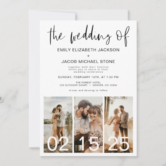 Die Hochzeit von Minimalistischem QR-Code Simple Einladung (Vorderseite)