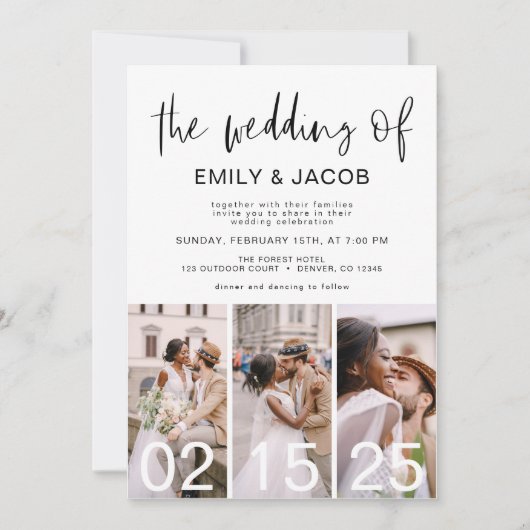 Die Hochzeit von Minimalistischem QR-Code Simple Einladung (Vorderseite)