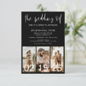 Die Hochzeit von Minimalistischem QR-Code Simple Einladung (Stehend Vorderseite)