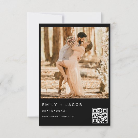Die Hochzeit von Minimalistischem QR-Code Simple Einladung (Rückseite)