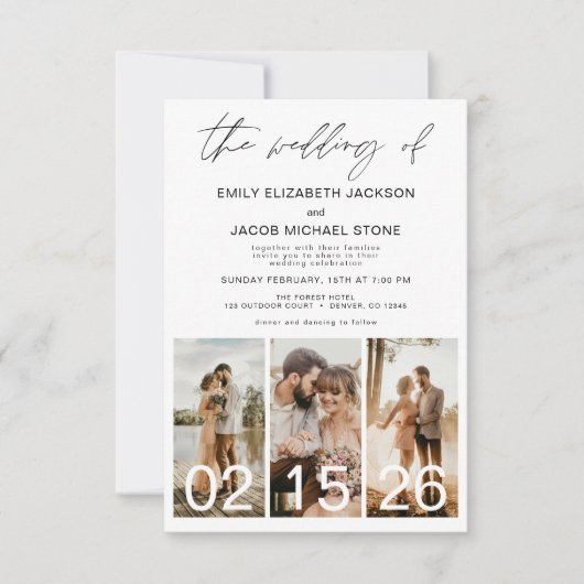 Die Hochzeit von Minimalistischem QR-Code Simple Einladung (Vorderseite)