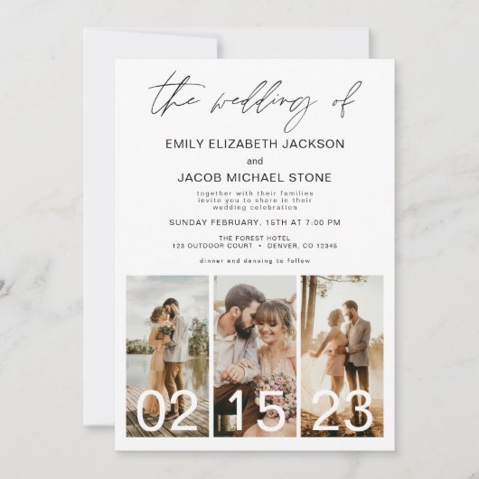 Die Hochzeit von Minimalistischem QR-Code Simple Einladung (Vorderseite)