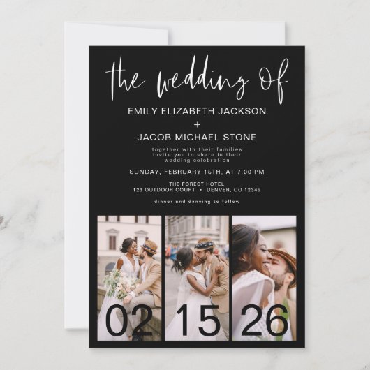 Die Hochzeit von Minimalistischem QR-Code Simple Einladung (Vorderseite)