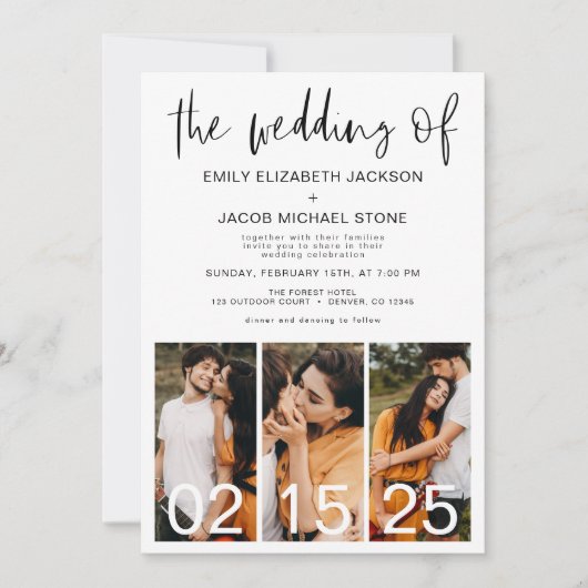 Die Hochzeit von Minimalistischem QR-Code Simple Einladung (Vorderseite)